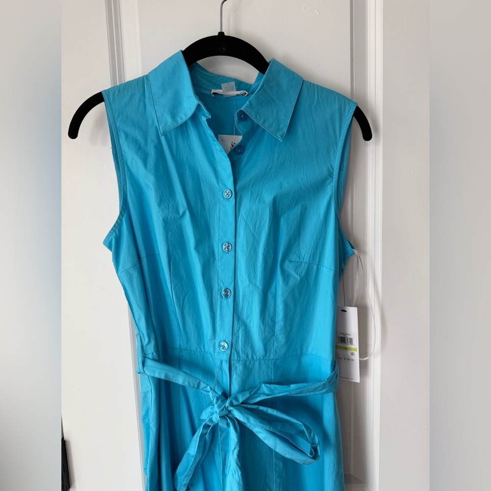 Calvin Klein Turquoise shirt Dress NWT - Picture 2 of 7
